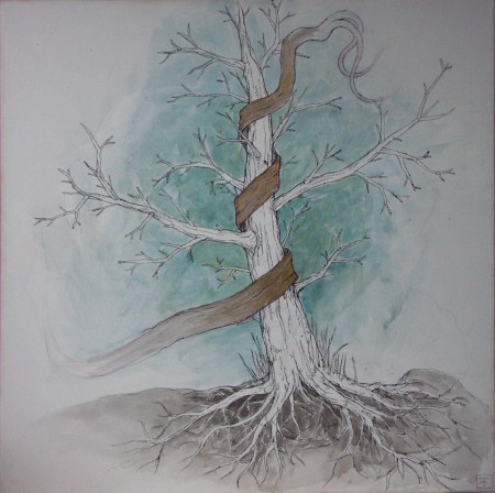 Symbolic Tree, 2012, mixed technique, 60x60