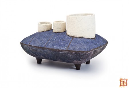 Váza, glazovaná keramika, š40cm, 2013